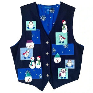 KAREN SCOTT SPORT | Vintage Christmas Embroidered Vest Size XL